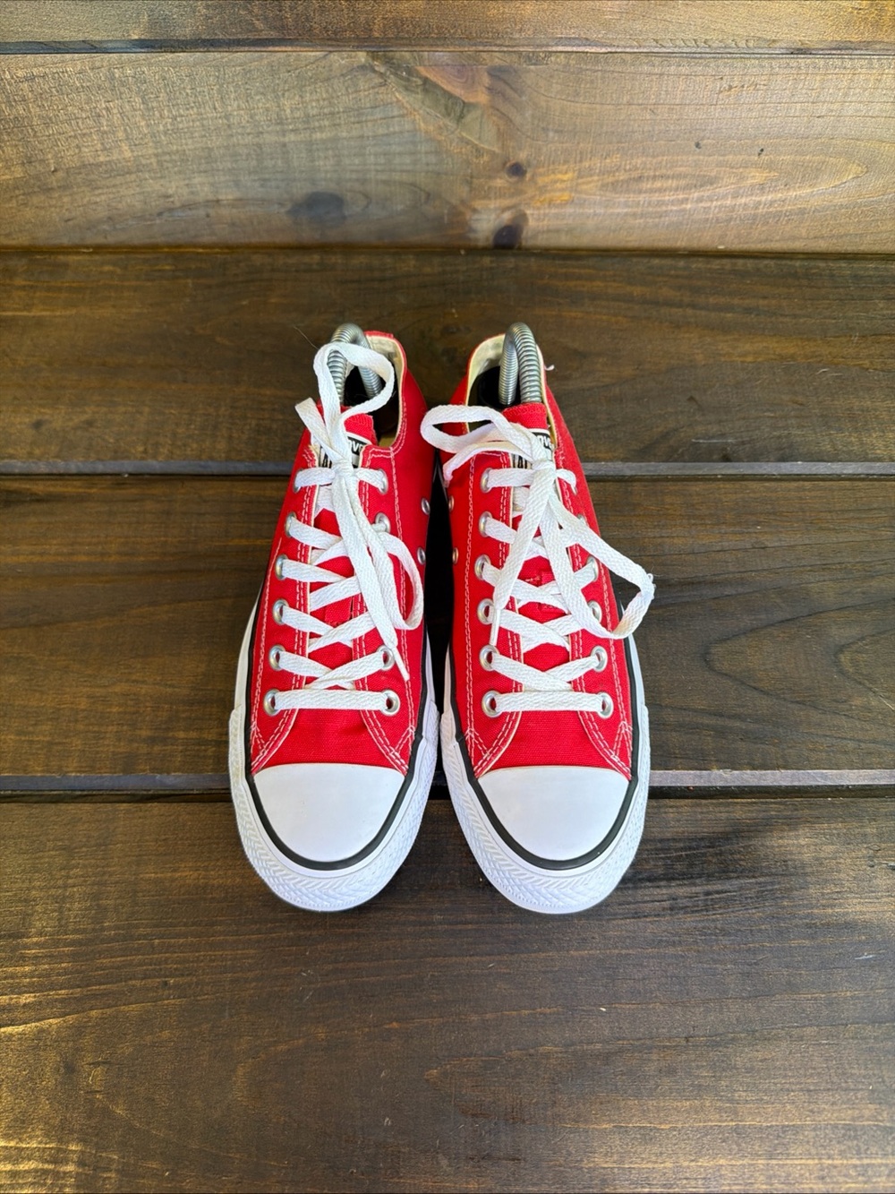 Converse Classic Low Top Red Sneakers Shoes Women Size 8